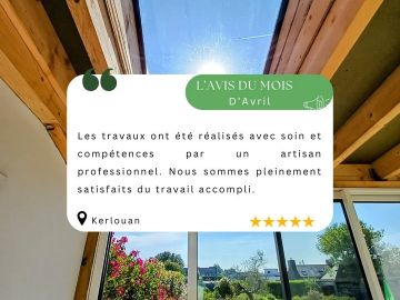 📢 L’avis du mois 📢

Merci de nous accorder votre confiance pour vos travaux ! 🏠

C’est toujours un plaisir de lire vos retours d’expérience 
Votre...