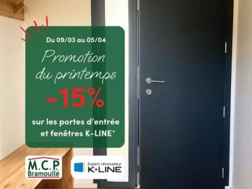 ☀️ La promotion du printemps est lancée depuis deux semaines !

C’est le moment d’en profiter : -15 % sur les menuiseries aluminium K-LINE
(portes d’entrée...