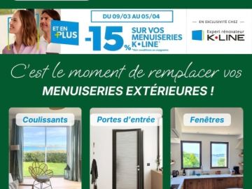 ☀️ La promotion du printemps se finit dans 10 jours 😱

Dernier moment pour en profiter : -15 % sur les menuiseries aluminium K-LINE (portes d’entrée et...