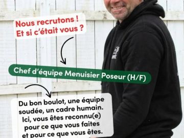 🛠️ Et si ton prochain chantier était aussi ton prochain défi ? 💪 #recrutement

Chez MCP Bramoullé, nous recherchons un 𝐂𝐡𝐞𝐟 𝐝'𝐞́𝐪𝐮𝐢𝐩𝐞 𝐌𝐞𝐧𝐮𝐢𝐬𝐢𝐞𝐫 𝐏𝐨𝐬𝐞𝐮𝐫 (𝐇/𝐅)...
